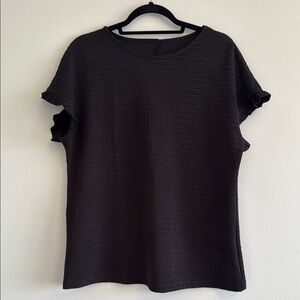 Black Textured Women's Top